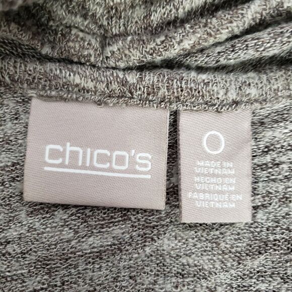 Chicos Womens Sweater Size 0 Small Cowl Neck Pullover Lightweight Marled Green - Picture 7 of 10